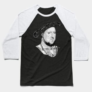 King Henry VIII Black and White Baseball T-Shirt